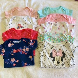 6 Month Baby Girl Onesie Bodysuit Lot